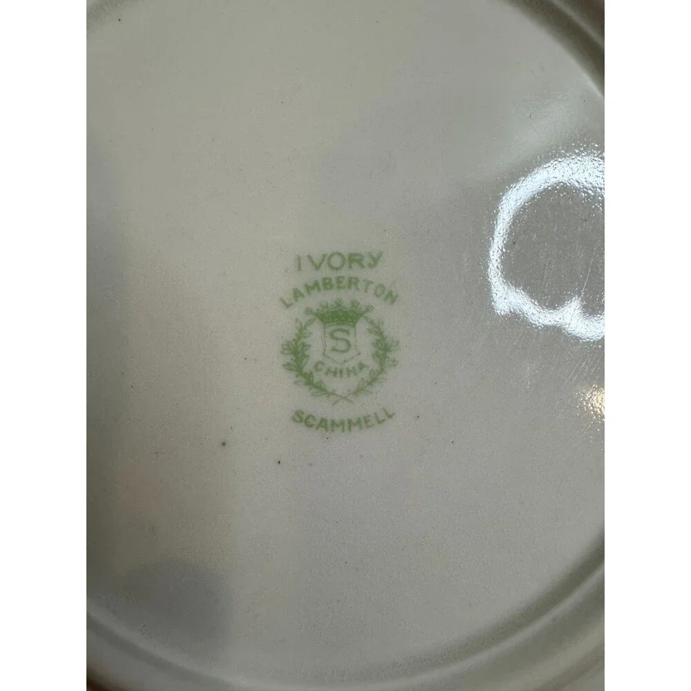 Lamberton Scammell China Ivory Tulip Time Soup Bowls 8 3/8